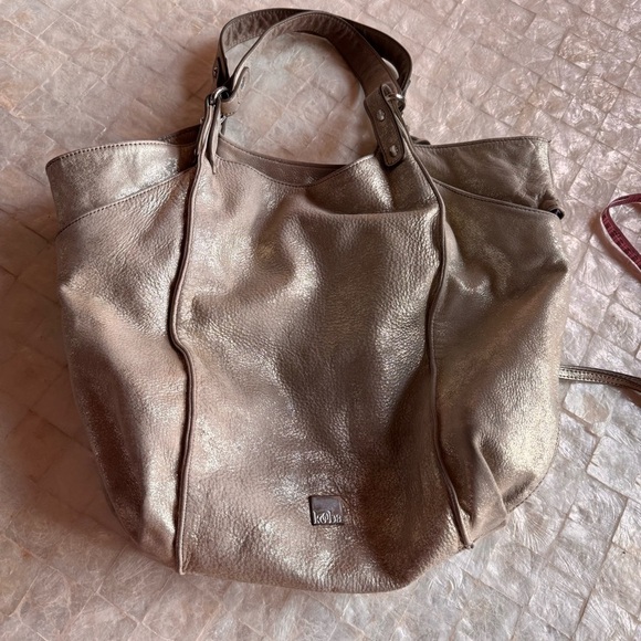 KOOBA VINTAGE GOLD LEATHER HOBO BAG metallic Y2K shoulder purse - Picture 14 of 15